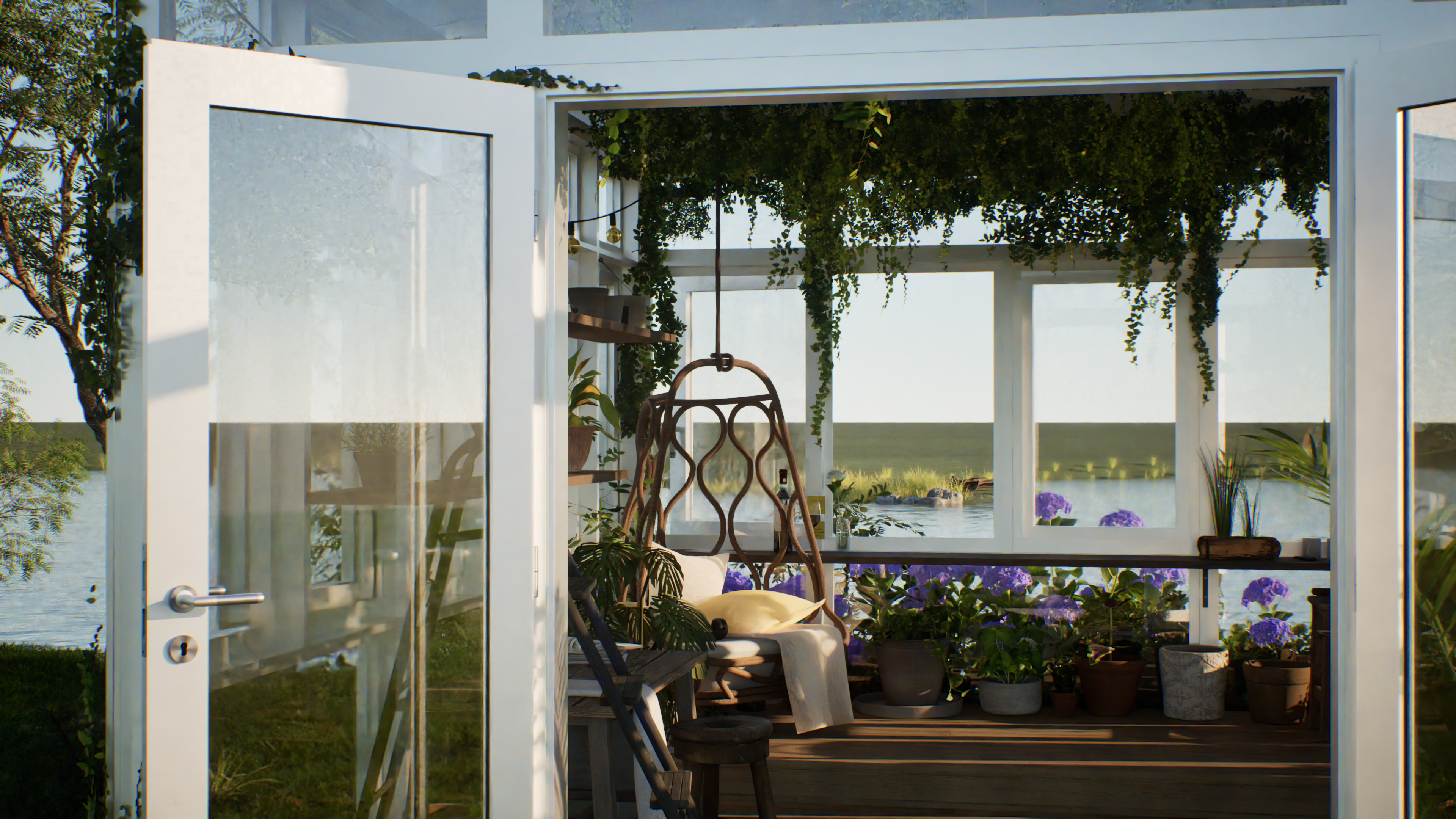 Anyplace greenhouse — entry doors open